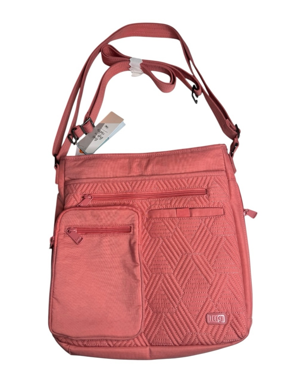 Lug Coral Pink Quilted Crossbody Bag